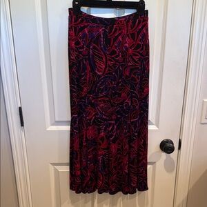 Chico's Red Maxi Pleated A-Line Skirt